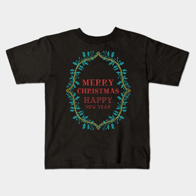 Holly Christmas Design Kids T-Shirt by SWON Design